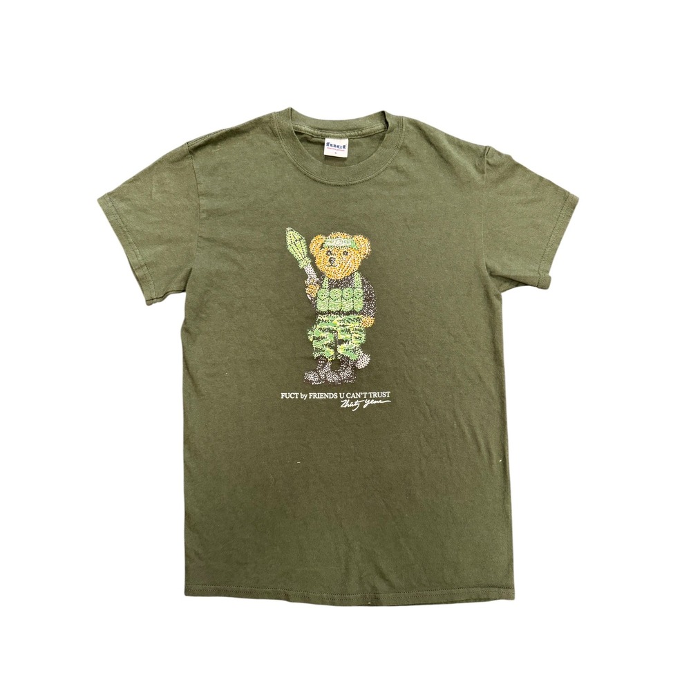 FUCT Graphic T-Shirt Mens Small Green Excellent 30th Anniversary Tactical Bear